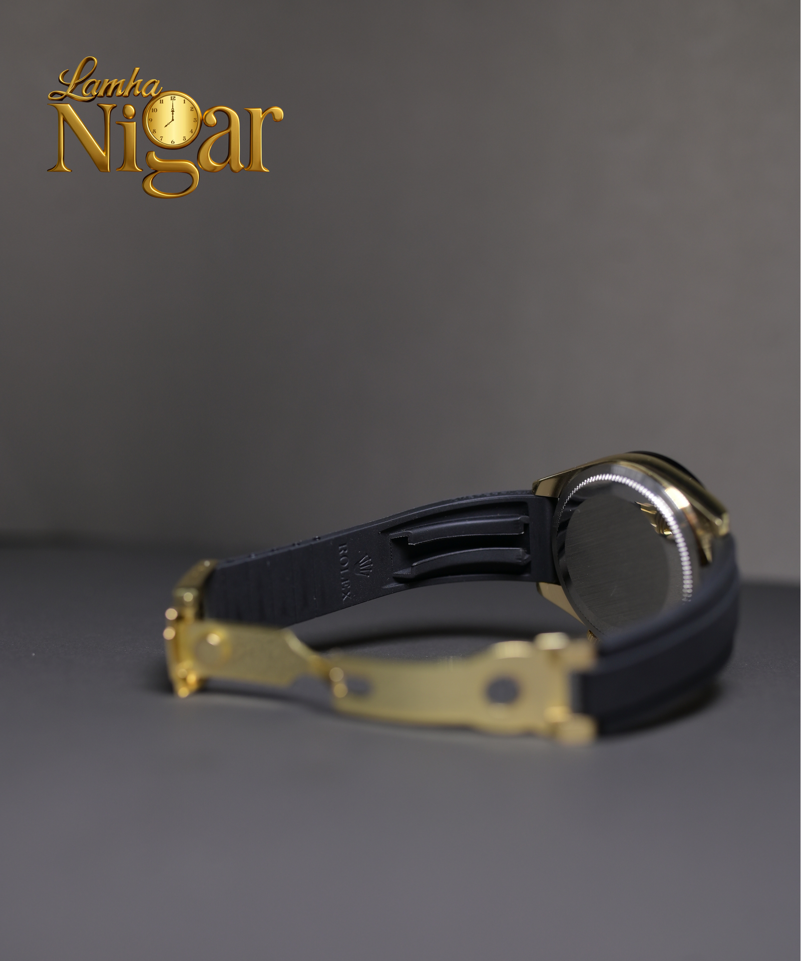 Luxury Chronograph Men’s Watch – Black Dial Gold Bezel Rubber Strap. Lamha Nigar online Hand Watches Store Luxury Chronograph Men’s Watch – Black Dial Gold Bezel Rubber Strap. Lamha Nigar online Hand Watches Store